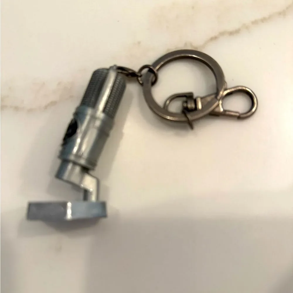 Silver Microphone Keychain